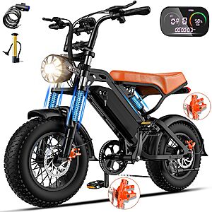 Terrosor GT600 1200W All-terrain Electric Dirt Bike 16&ldquo; 48V 18Ah 28MPH, 5-Speed $419.30 + Free Shipping