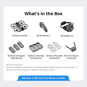 DJI Neo 2 4K Camera Drone Motion Fly More Combo $483.90 + Free S&H