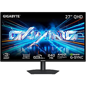 GIGABYTE 27 inch QHD 2K 1440P 240Hz OLED Gaming Computer Monitor GO27Q24A $299.99