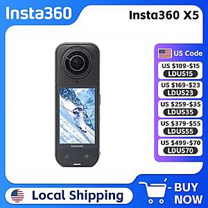 Insta360 X5 8K30fps 360 Video with Dual 1/1.28" Sensors 208 Mins Battery $341.50 + Free Shipping