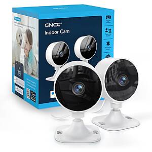 GNCC 2.4GHz Indoor Security Camera for Home, 1080P Baby & Pet Cam, 2-Pack  $19.14 + Free Shipping