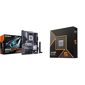 AMD Ryzen 5 9600X + GIGABYTE B650E EAGLE WIFI6E ATX + Cooler Master Elite Liquid 240 CPU AIO Cooler $254.98