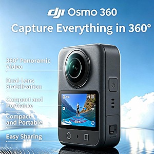 [Open Box] DJI Osmo 360 Camera Standard Combo  1-Inch 360°Imaging Native 8K Video 105GB Storage $280.70 + Free Shipping