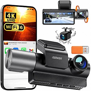 iZEEER iD320 3CH 4K+1080P+1080P Dash Cam with Wi-Fi 6