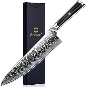 Sunnecko 8 Inch Japanese Damascus Chef Knife