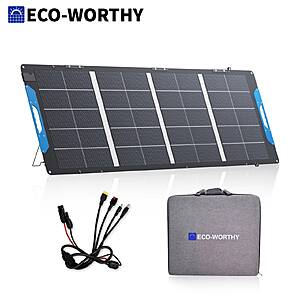 ECO-WORTHY 200W Bifacial Portable Solar Panel For RVs, Camping, & Travel $98.95 