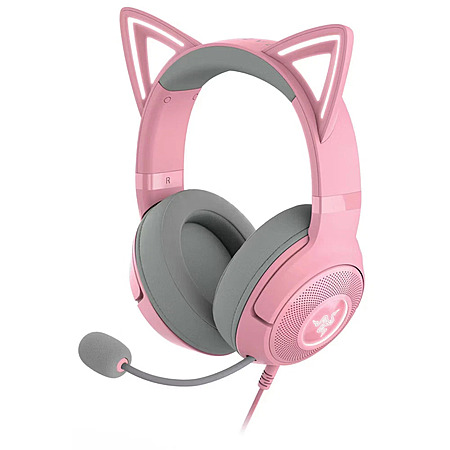 Razer Kraken Kitty V2 USB Headset with RGB Kitty Ears - Quartz $37.99