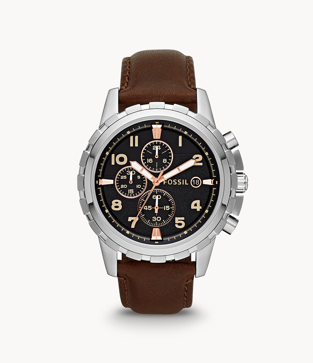 Fossil Men's Dean Chronograph Brown Leather Watch - $41.70 + FS