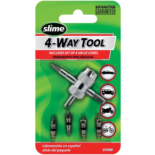 Slime 20088 4-Way Valve Tool with 4 Valve Cores - $1.98