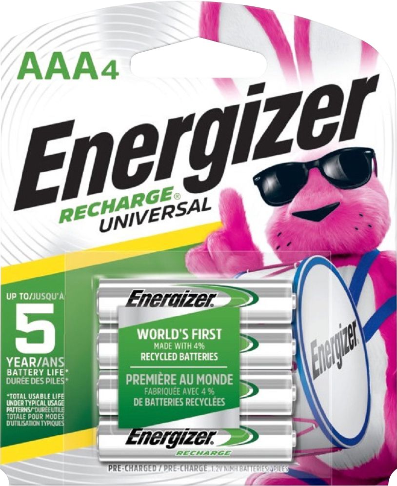 4-Pack Energizer Recharge Universal Rechargeable AAA Batteries - $6.47