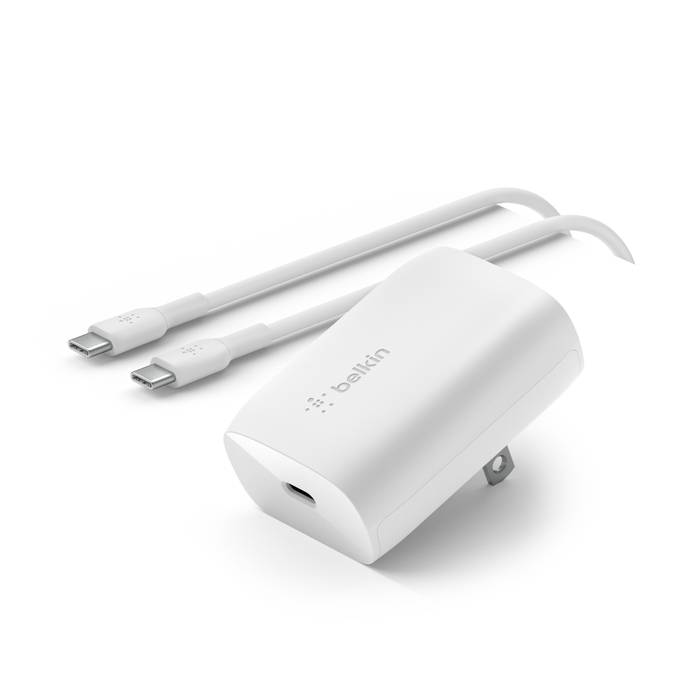 Belkin Boostcharge 30 watt PPS USB C PD charger with 1 m cable - iPhone - S23 ultra 0-50 in 24 min-folding slim wall huger U.L. Certified free shipping $12.99