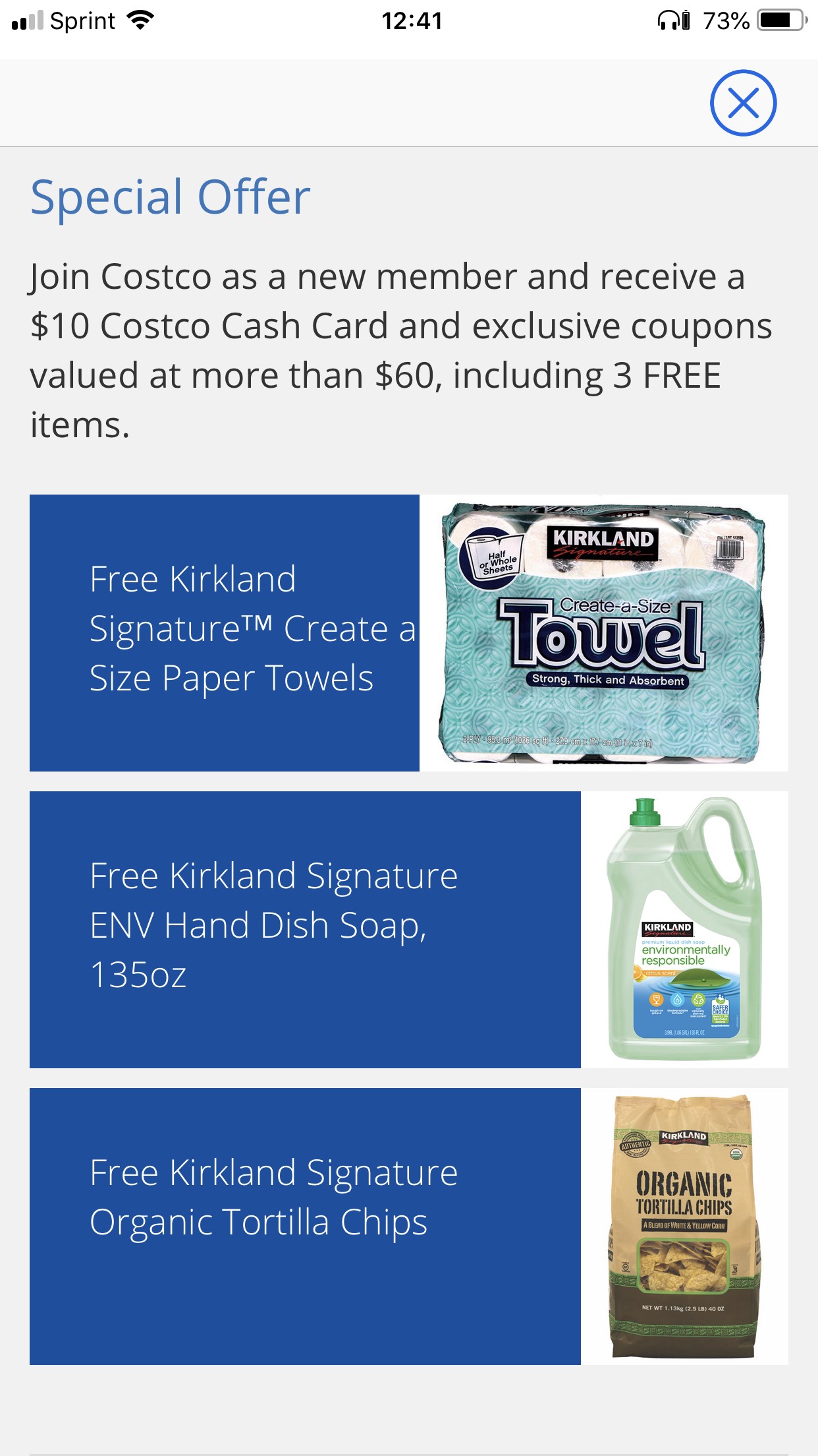 Sprint Customers 10 Costco Card 3 Free Items Coupons Valued 60 Or More With Purchase Of Costco Membership