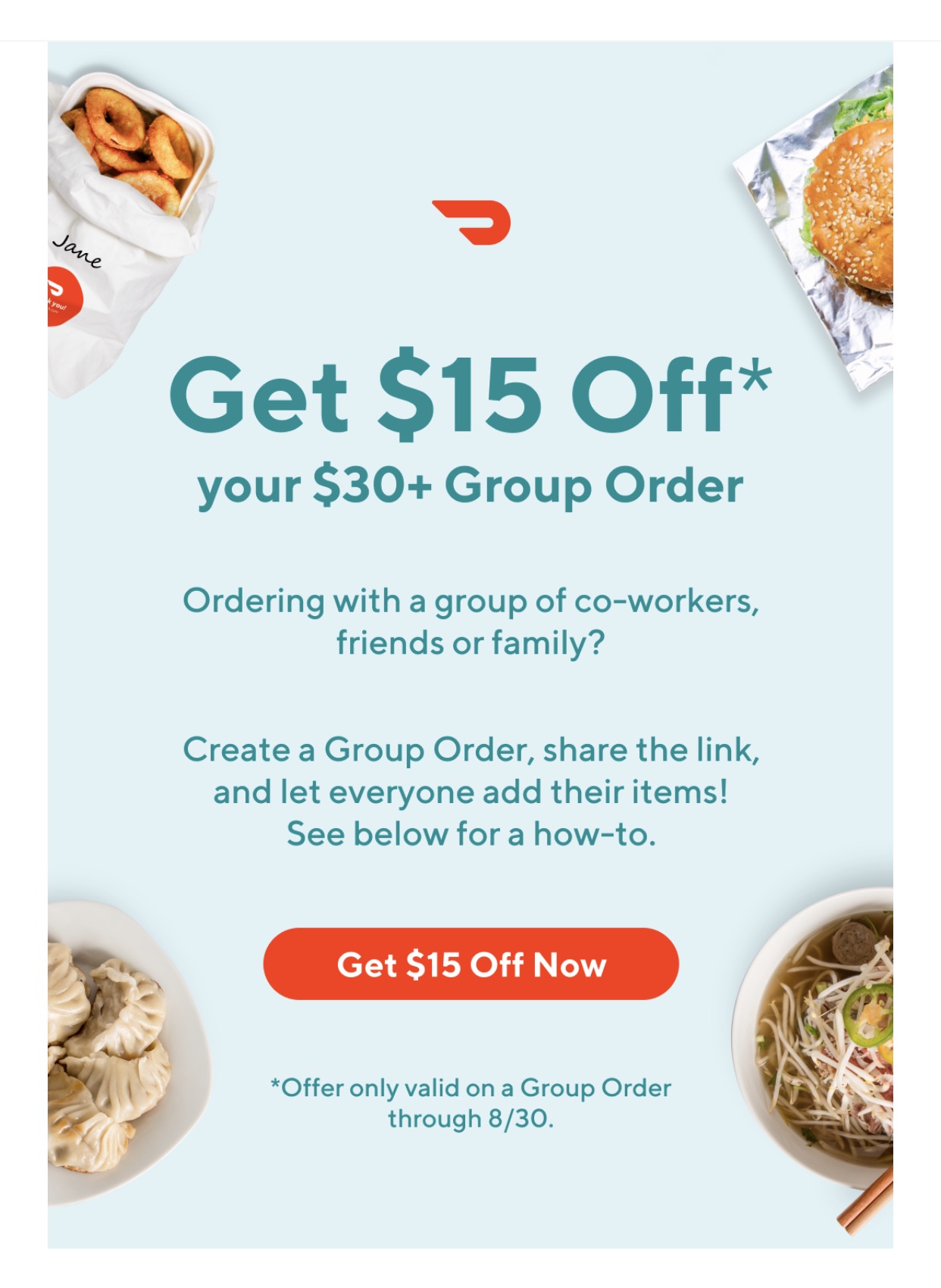 Ymmv Doordash Coupon For Group Orders 15 Off 30