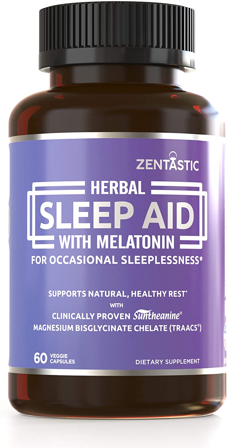 Herbal Sleep Aid - Drug Free & Non-Habit-Forming Sleeping Pills for Adults, 60 Capsules – $9.58