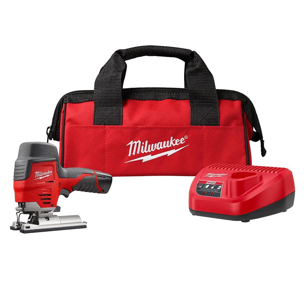 Milwaukee M12 Cordless Jig Saw Kit with 1.5ah Battery, Charger, Bag $59.50 Home Depot