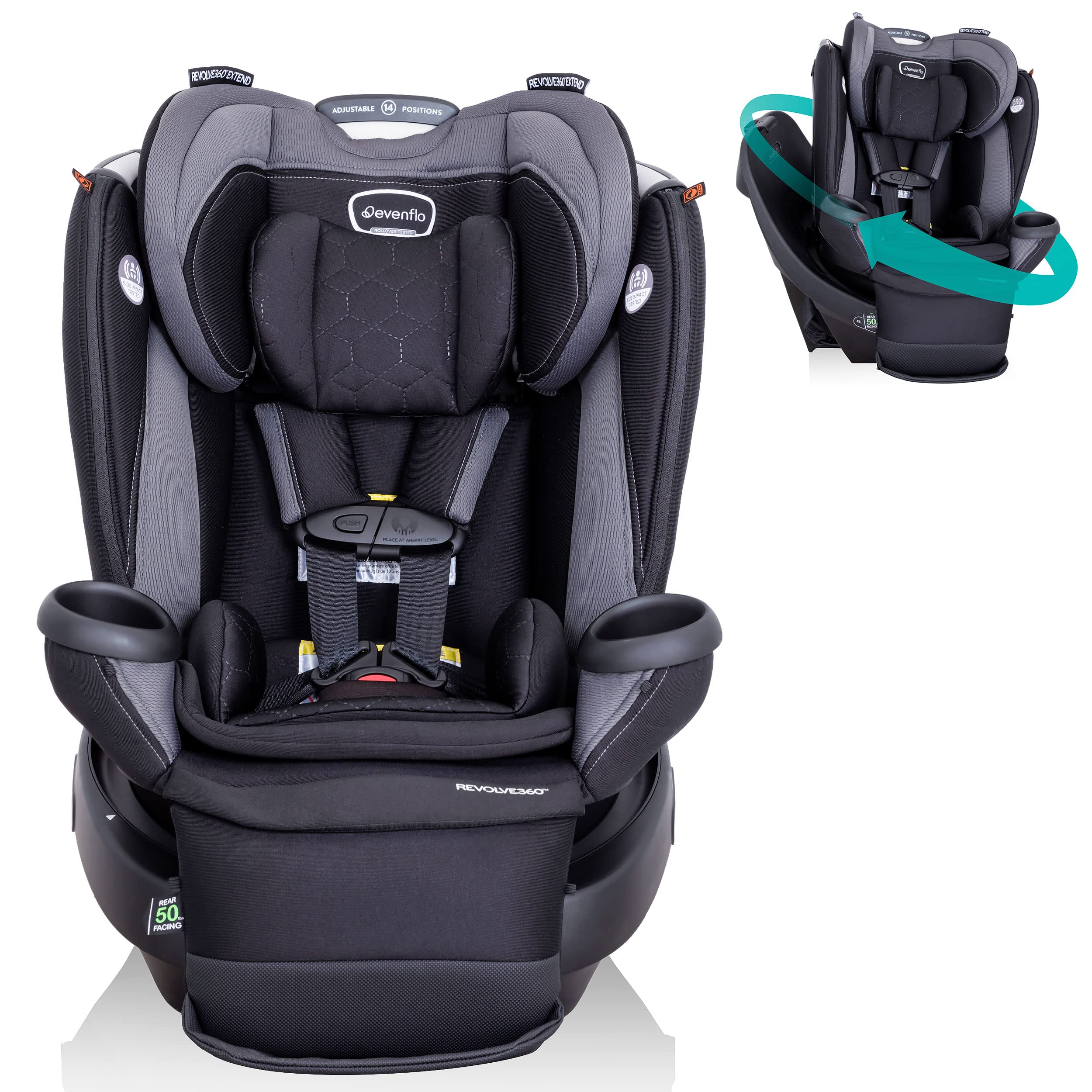 Amazon: Evenflo Revolve360 Extend All-in-One Rotational Car Seat with Quick Clean Cover (Revere Gray) $279.99