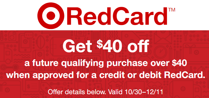 Target RedCard - Signup and get $40 Coupon Online/In-Store