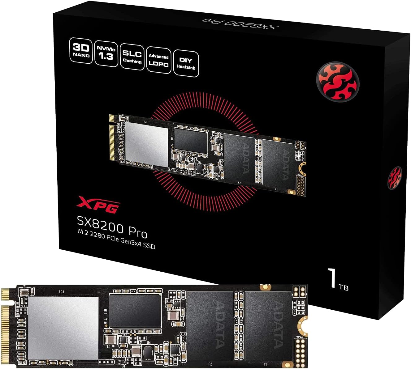 ADATA XPG SX8200 Pro 1TB 3D NAND NVMe Gen3x4 PCIe M.2 2280 Solid State Drive R/W 3500/3000MB/s SSD (ASX8200PNP-1TT-C) $64.99