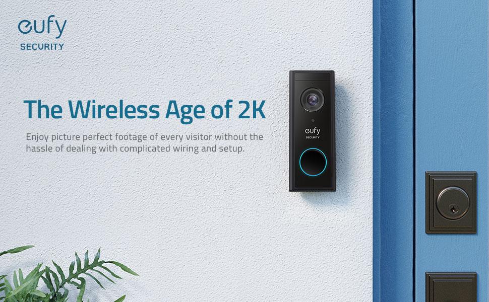 Eufy Security, Wireless Video Doorbell (Battery-Powered) with 2K HD, No Monthly Fee, On-Device AI for Human Detection, 2-Way Audio, Simple Self-Installation (Renewed) $114.99