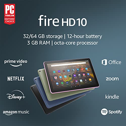 Amazon Fire HD 10 tablet, 10.1", 1080p Full HD, 64 GB, latest model (2021 release) Free Shipping $99.99