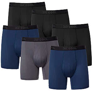 Costco Members: 6-Pack 32 Degrees Men's Comfort Mesh Boxer Briefs (Multi, M)