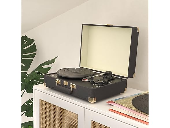 Woot - AmazonBasics Suitcase Turntable Record Player with Built-in Speakers and Bluetooth - $19.99