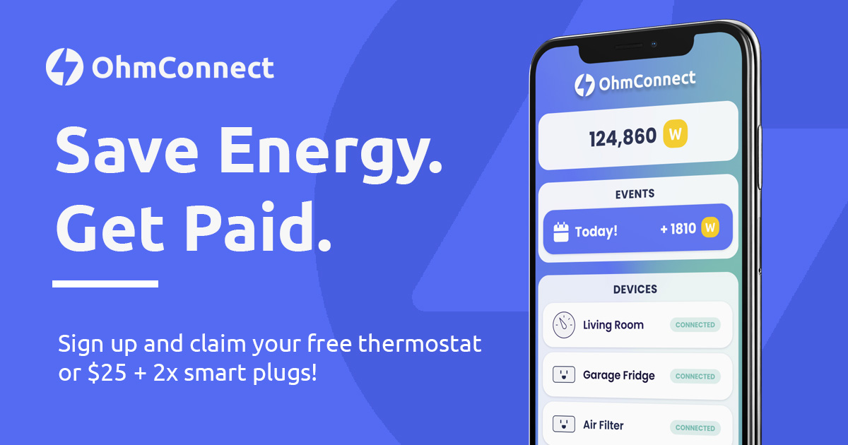 Free Google Nest thermostat from OhmConnect for new users OR $17 for existing users with bonus (CA only)