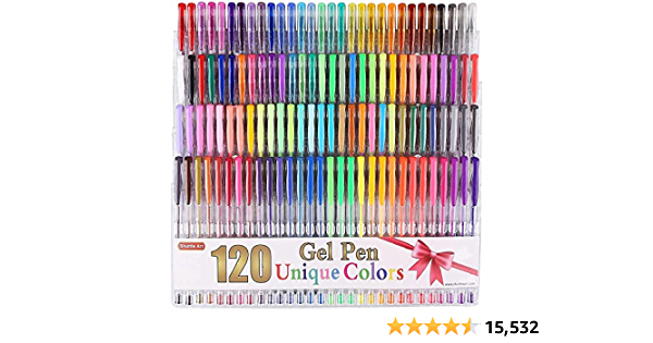 Shuttle Art 120 Unique Colors (No Duplicates) Gel Pens Gel Pen Set for Adult Coloring Books Art Markers - $20