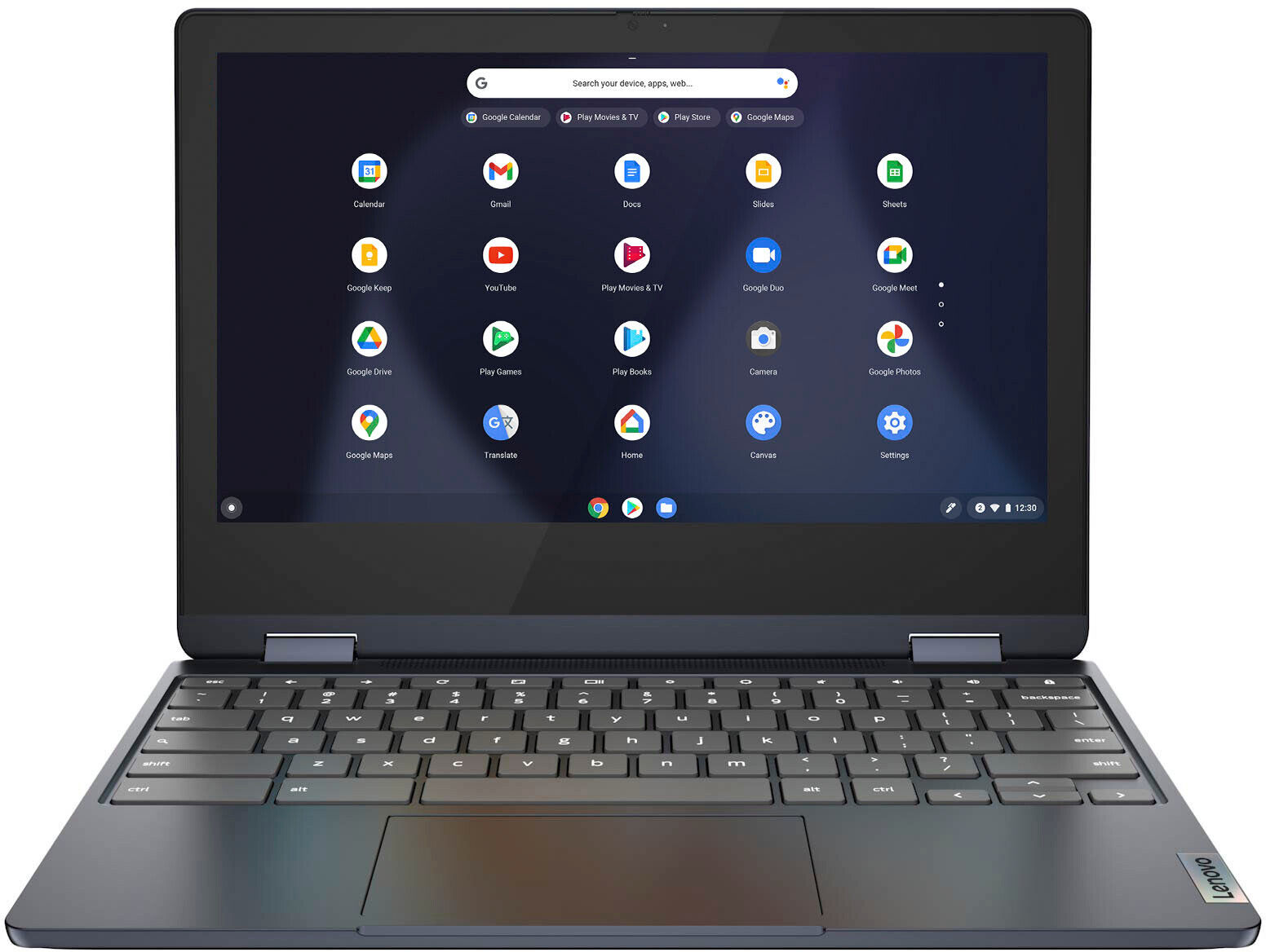 Lenovo - Flex 3 Chromebook 11.6" HD Touch-screen Laptop - Mediatek MT8183 - 4GB - 64GB eMMC - Abyss Blue $99