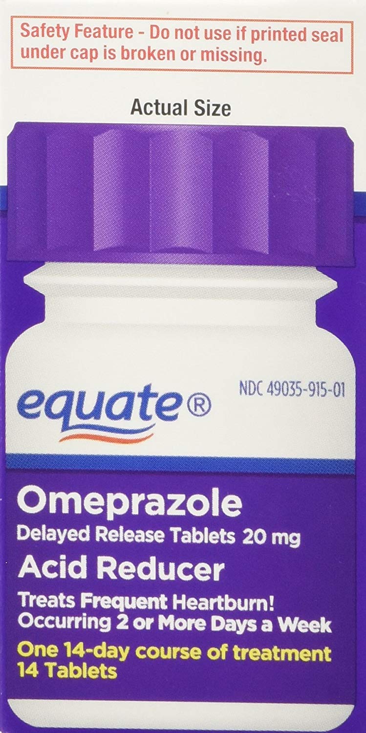 3 pack, Equate Omeprazole 20.6 mg Acid Reducer Delayed