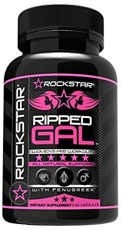 Rockstar Ripped Gal - Pre-Workout Pills by Rockstar, Premium Muscle Building Nitric Oxide Booster with L-Arginine, Rhodiola, Maca, and Muira Puama - 60 Veggie Caps $7.55