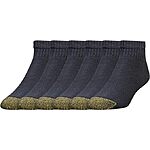 6-Pairs Gold Toe Men's 656p Cotton Ankle Athletic Socks (Black, L) $10.30