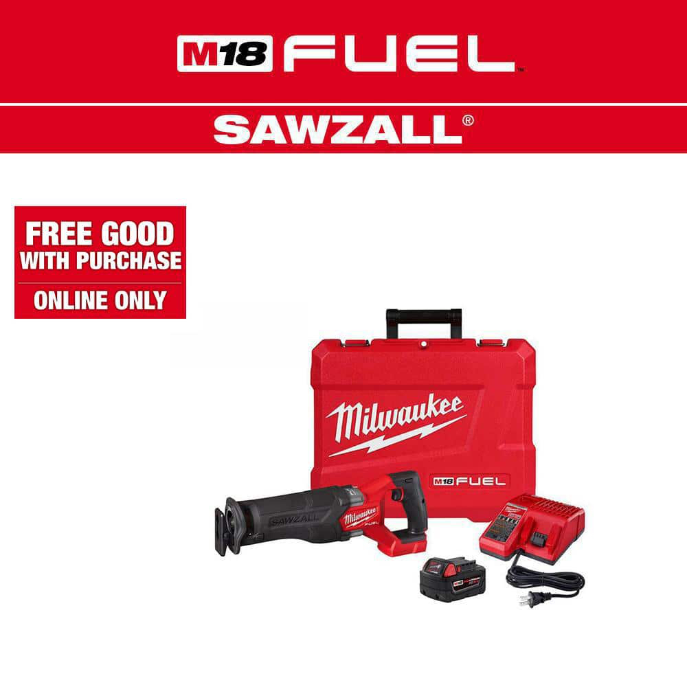 Milwaukee M18 FUEL Sawzall Kit (2821-21) w/one 5.0 Ah Battery, Charger and Case - $179.52
