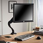 $19.95 VonHaus Premium Single Monitor Mount / Articulating Monitor Arm - LED LCD Mounting Bracket For 13-27” Screen / Gas Spring Technology For 360° Rotation [Single USB]