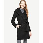 Women's Wool Shawl Collar Wrap Coat (Black or Taupe) - $39.18