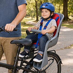 Bell Cocoon 300 Rear Mount Child Bike Seat — 5-Point Harness, Spoke Guard, Fits 26–27 in Bikes, Up to 40 lbs, Ages 1+ $39