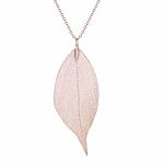 50% off Women's Long Leaf Pendant Necklace (Rose Gold) $4.99