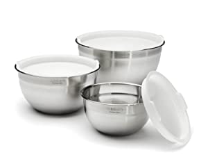 Cuisinart CTG-00-SMB Stainless Steel Mixing Bowls with Lids, Set of 3 $25.99