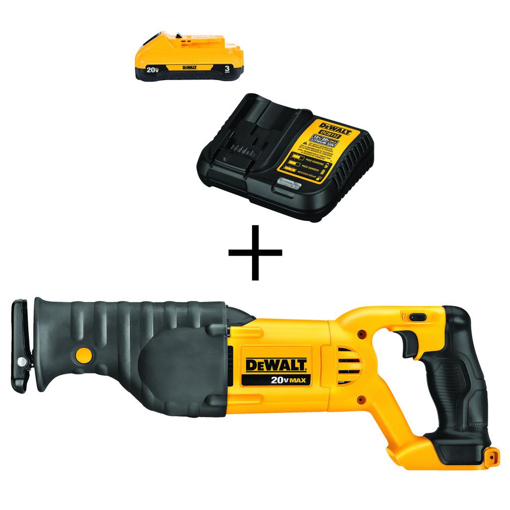 20-Volt MAX Lithium-Ion Cordless Reciprocating Saw (Tool-Only) with Bonus Battery Pack 3.0Ah and Charger $109