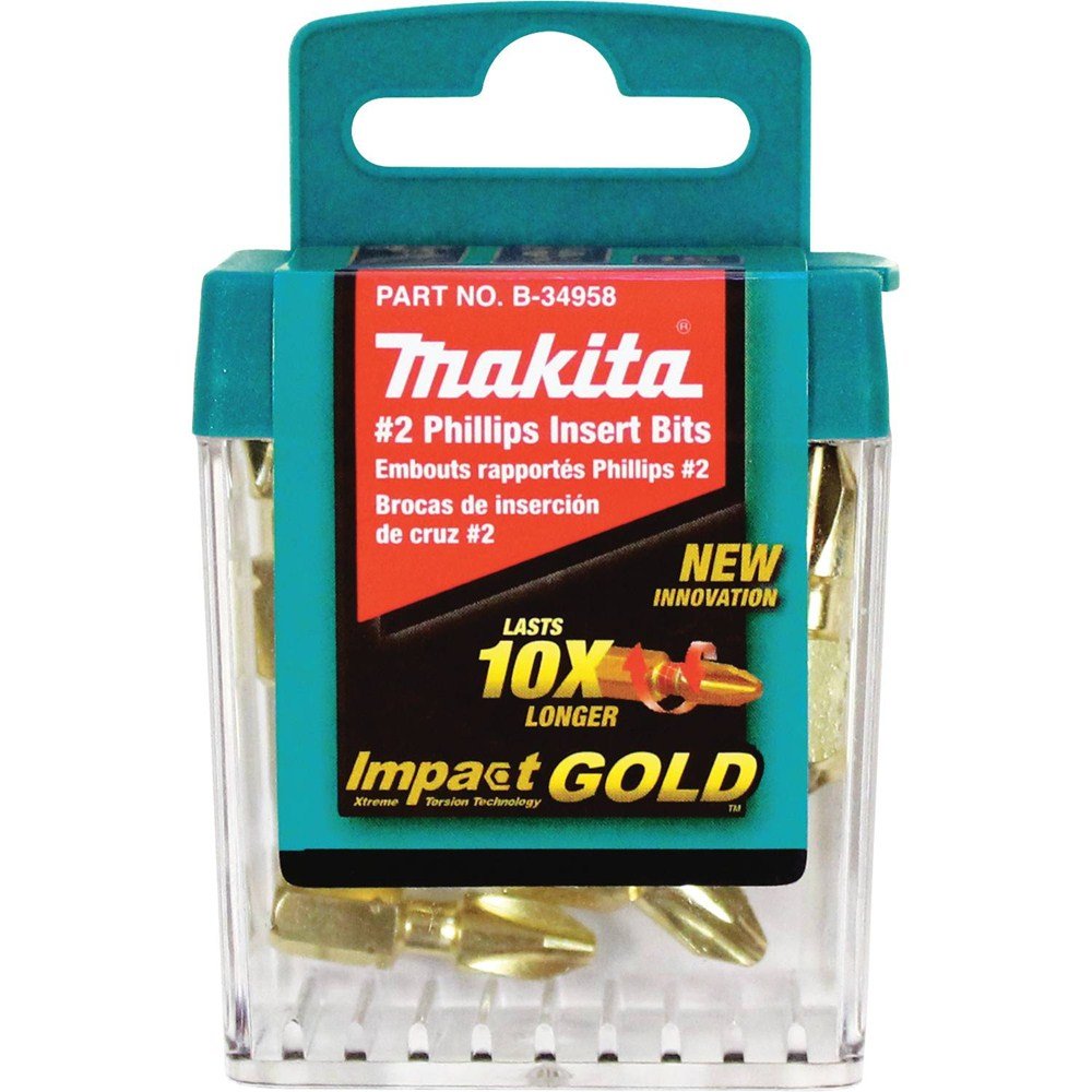 Makita B-34958 Impact Gold #2 Phillips Insert Bit, 15/Pk, $4.66