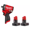 Milwaukee 1/2&amp;quot; M12 Fuel Stubby Impact Wrench Ball Detent With 2 Batteries $143.1