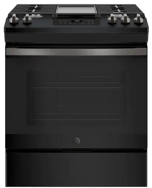 [YMMV] GE 5.3 cu. ft. Slide-In Gas Range with Steam-Cleaning Oven in Black Slate, Fingerprint Resistant JGSS66FELDS Home Depot - $375