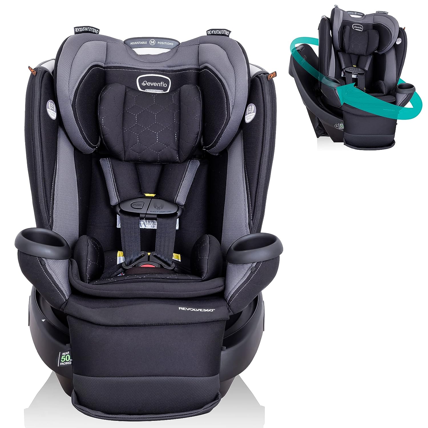 Amazon: Limited-time Deal: Evenflo Revolve360 Extend All-in-One Rotational Car Seat with Quick Clean Cover (Revere Gray) - $223.99