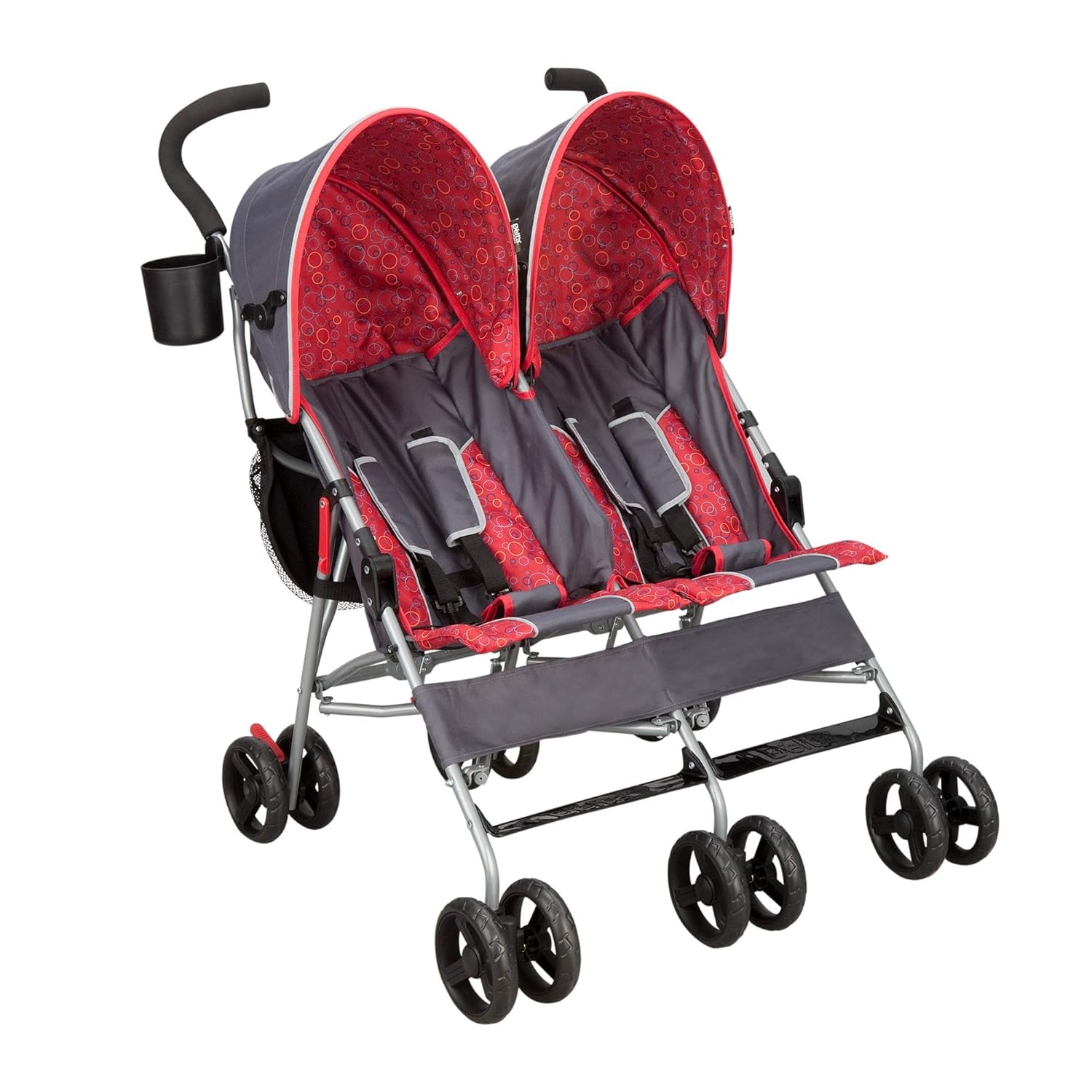 Delta Children LX Side by Side Stroller - with Recline, Storage & Compact Fold, Grey $74