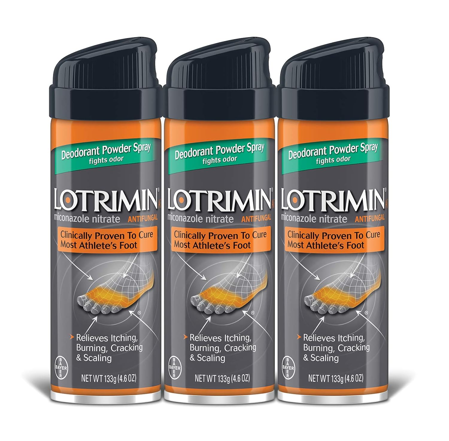 $17.12 /w S&S: Lotrimin Athlete's Foot Antifungal Powder Spray - Pack of 3, 4.6oz Cans