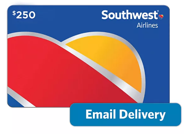 Southwest Airlines $250 Email Delivery Gift Card $229.38
