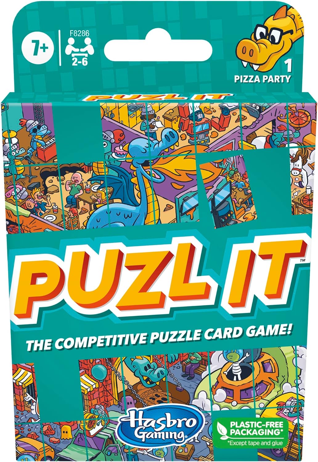 Hasbro Gaming Puzl It Game, Competitive Puzzle Card Game for Ages 7 and Up, Kids Game, Family Game for 2 to 6 Players, Pizza Party Theme, Puzzle Games $4.5
