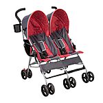 Delta Children LX Side by Side Stroller - with Recline, Storage &amp; Compact Fold, Grey $74