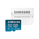 512GB Samsung EVO Select U3 A2 V30 microSDXC Memory Card w/ Adapter $25 + Free Shipping