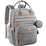 Limited-time deal: BabbleRoo Waterproof Diaper Bag Backpack - Baby Essentials Travel Tote - Multi function with Changing Pad, Stroller Straps &amp; Pacifier Case - Unisex, Li - $30